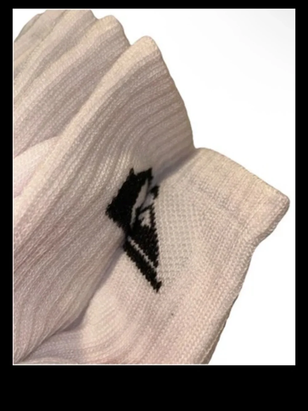 Quicksilver Crew Socks 8 Pair Men's 8-12.5 Black White w Logo Surf Ride NEW Cush